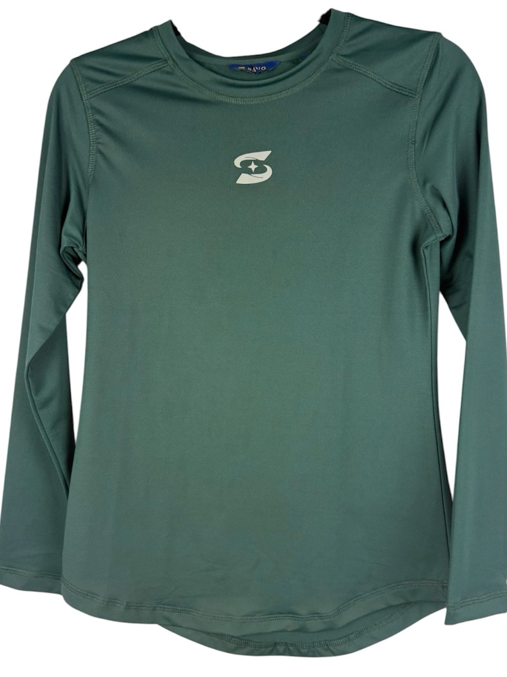 SMUG Green Long Sleeve Athletic Performance Shirt Top Medium